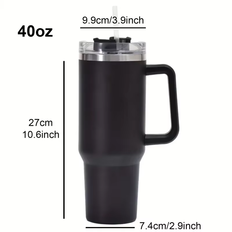 40oz Insulated Travel Mug with Straw and Handle 1200 ml