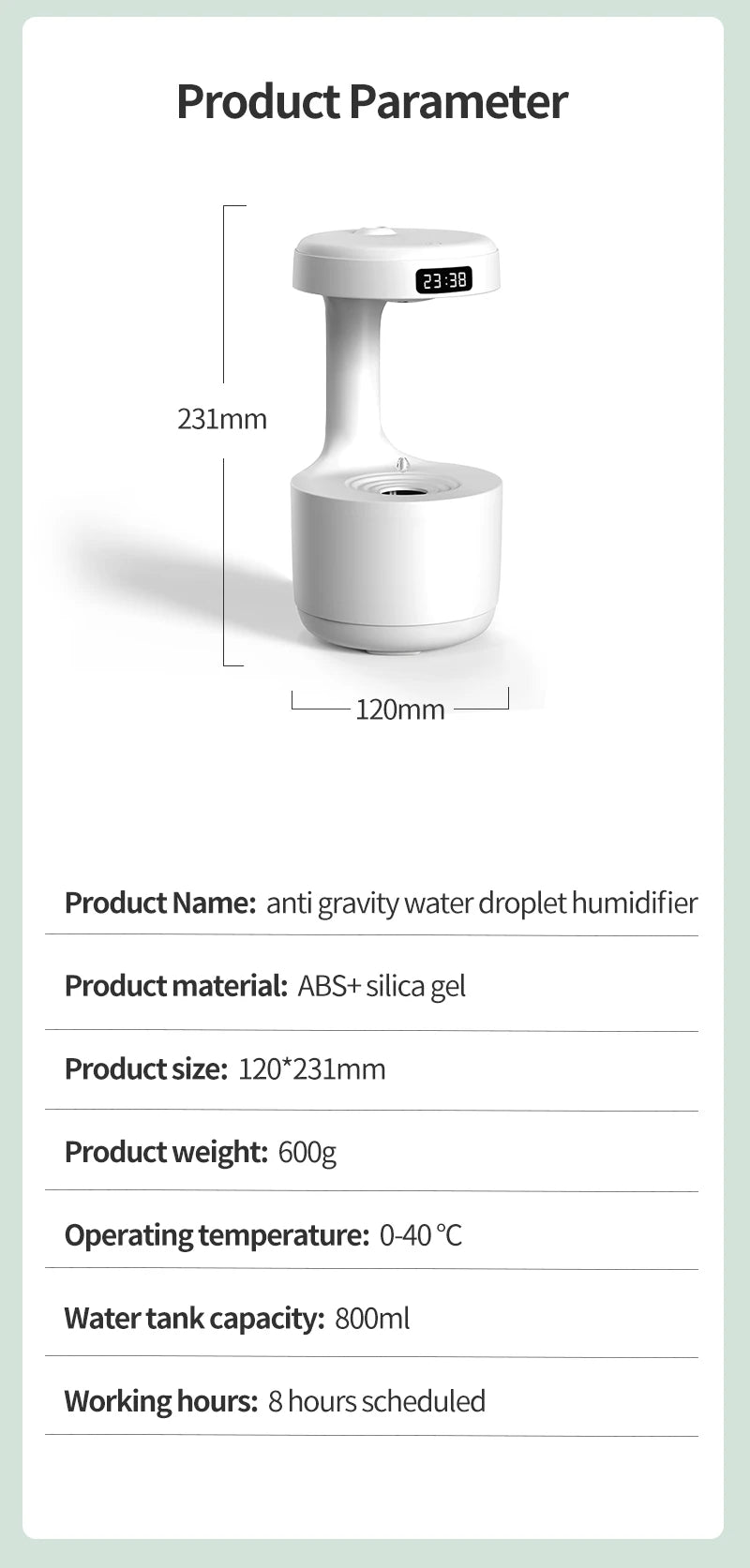 Anti Gravity Water Humidifier